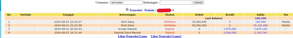 Bukti JP & WD Pemain HiTogel #38