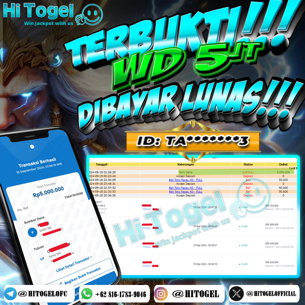 Bukti JP & WD Pemain HiTogel #112