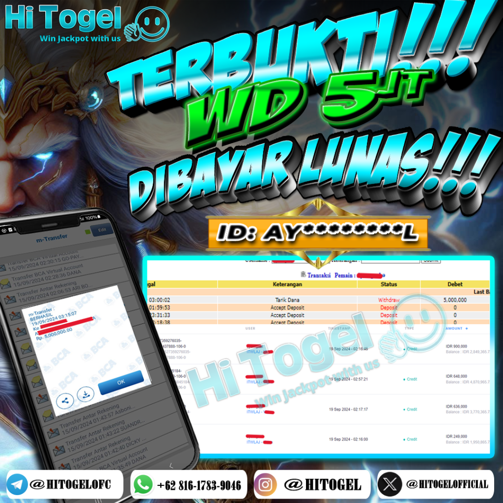 Bukti JP & WD Pemain HiTogel #113