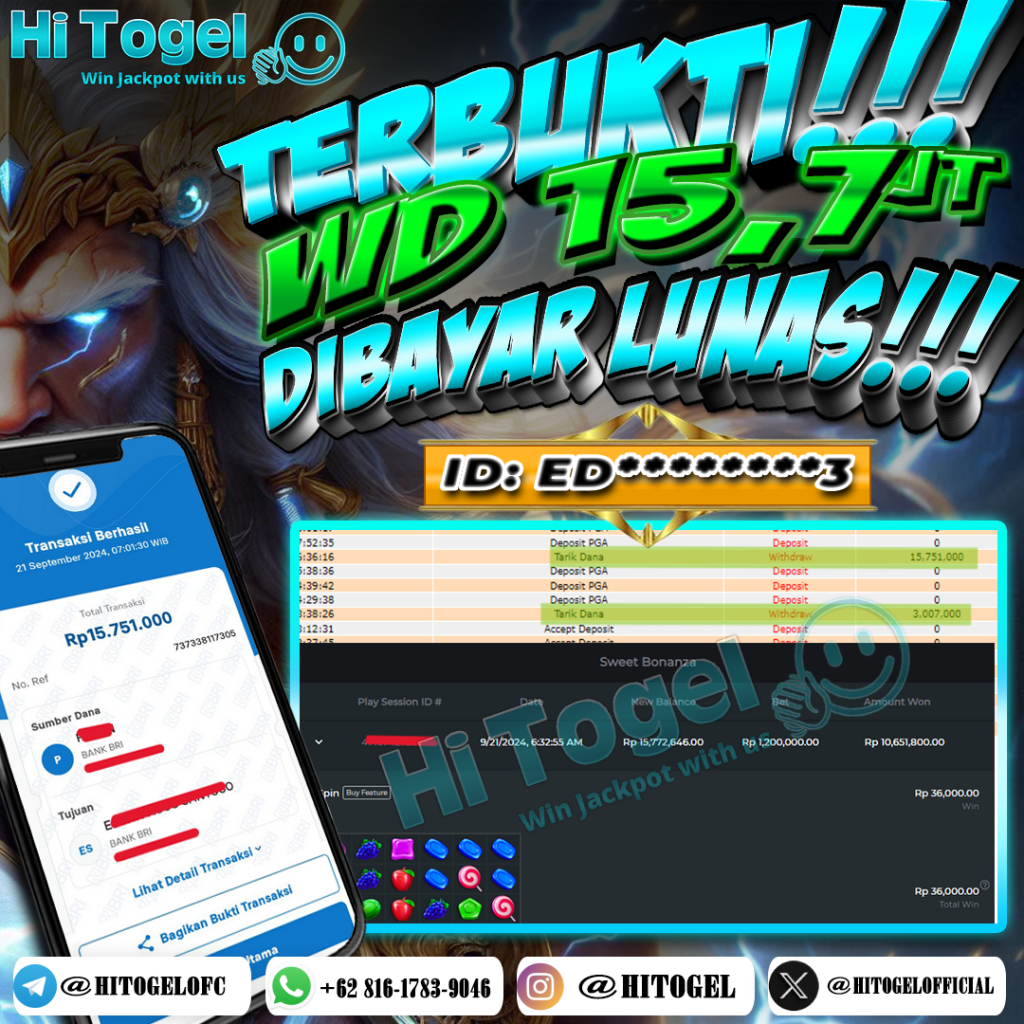 Bukti JP & WD Pemain HiTogel #118